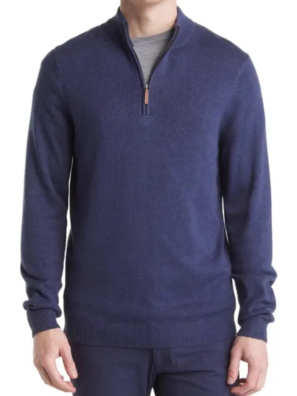 Nordstrom Cashmere Men's Navy Half-Zip Sweater